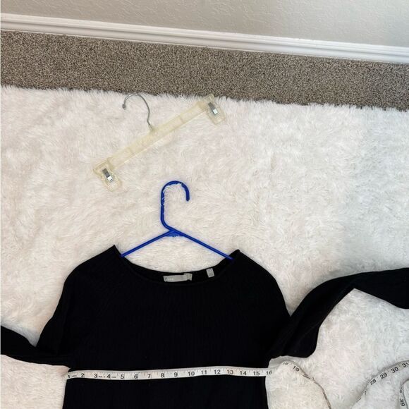 Vince Scoop Neck Ribbed Wool Blend Black Sweater Dress Size XS - Picture 7 of 12